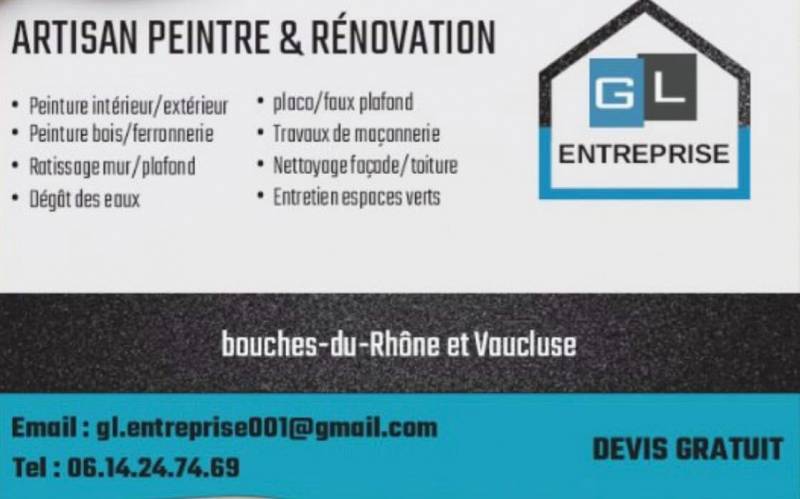 ARTISAN PEINTRE ET RENOVATION 13/84 GL ENTREPRISE